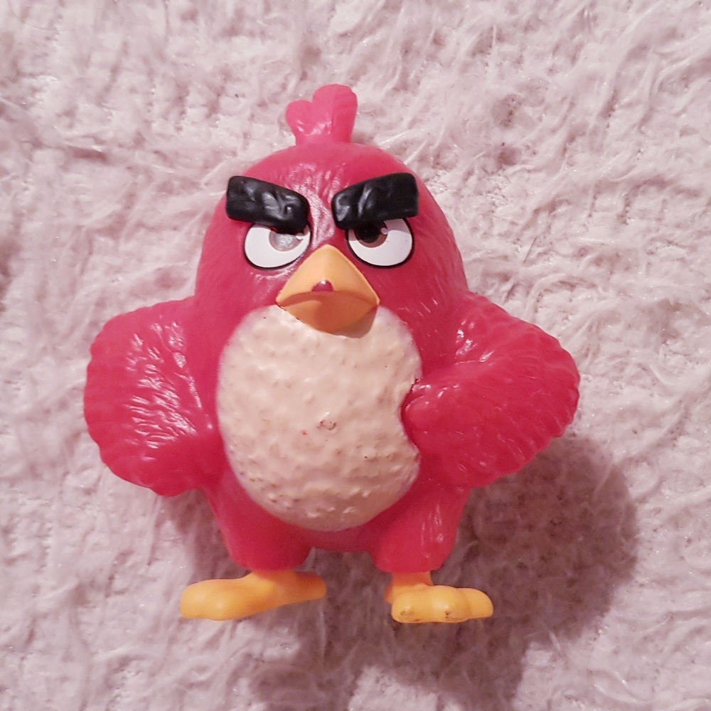 2016 Angry Birds Movie Red Bird Figure McDonald's Toy Collectible Eyebrows Move